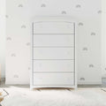 White Storkcraft Kenton 5 Drawer Dresser