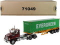 Western Star 4700 SB Tandem Truck Tractor Metallic Red with Skeleton
